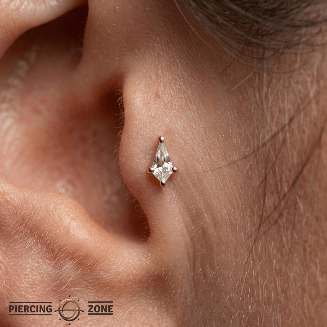 Mini Soho – 14K Gold Swarovski Kite Cut CZ Threadless End - piercing - zone.com