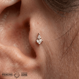 Mini Soho – 14K Gold Swarovski Kite Cut CZ Threadless End - piercing - zone.com