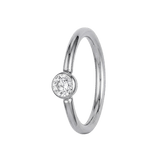 Minimal Spark - 14K Gold Round Stone Fixed Bead Ring - piercing - zone.com