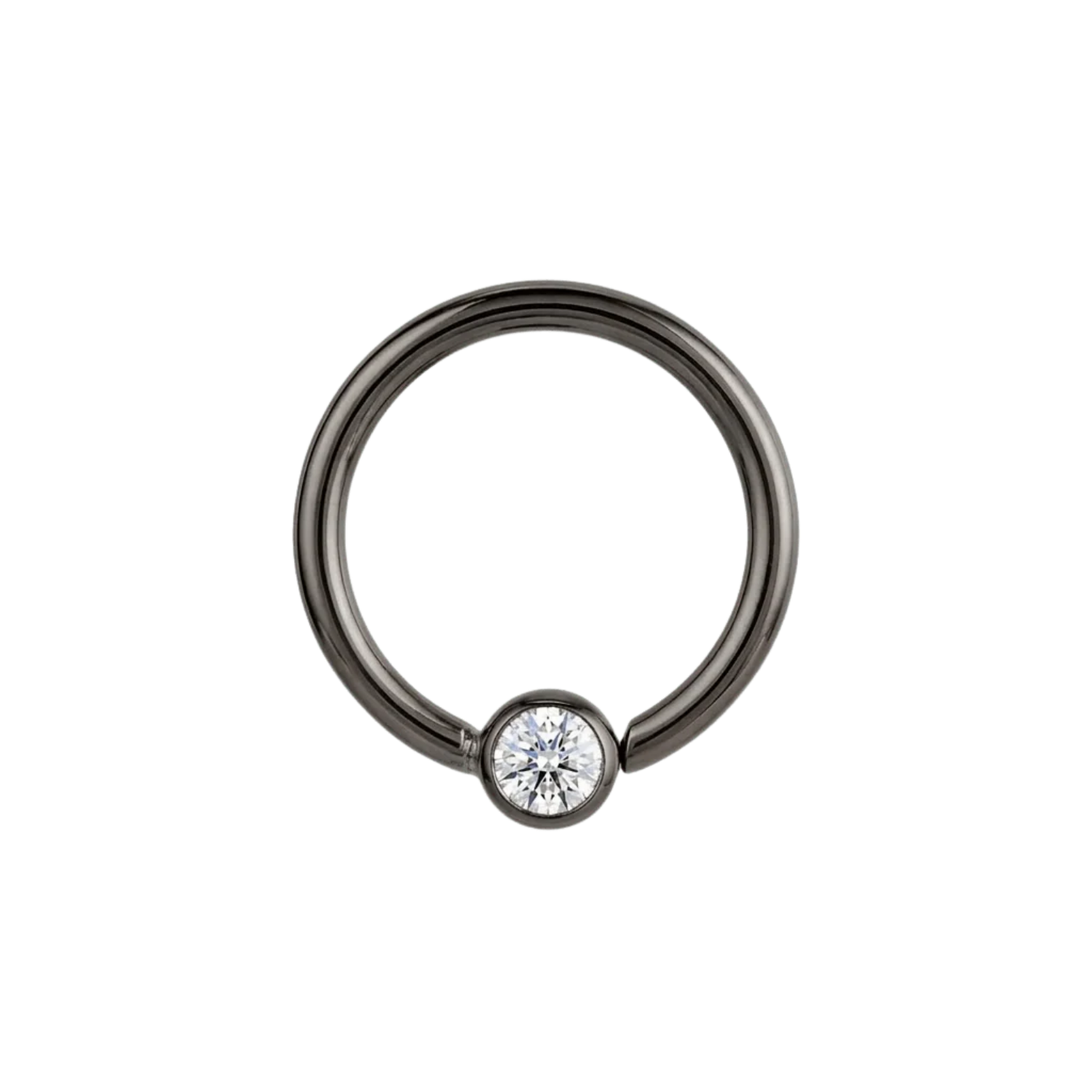 Minimal Spark 2mm - 14K Gold Round Stone Fixed Bead Ring