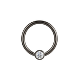 Minimal Spark - 14K Gold Round Stone Fixed Bead Ring