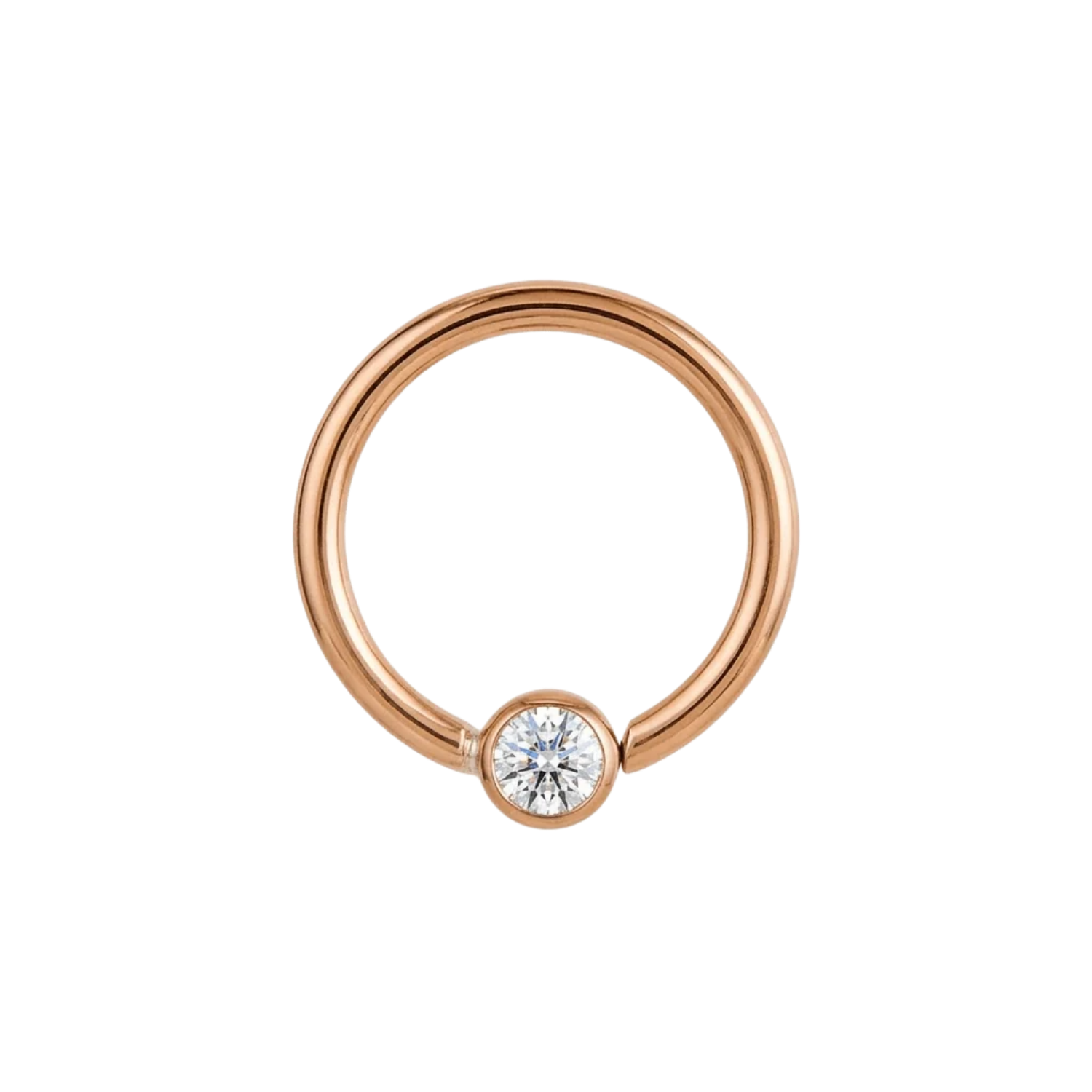 Minimal Spark 2mm - 14K Gold Round Stone Fixed Bead Ring