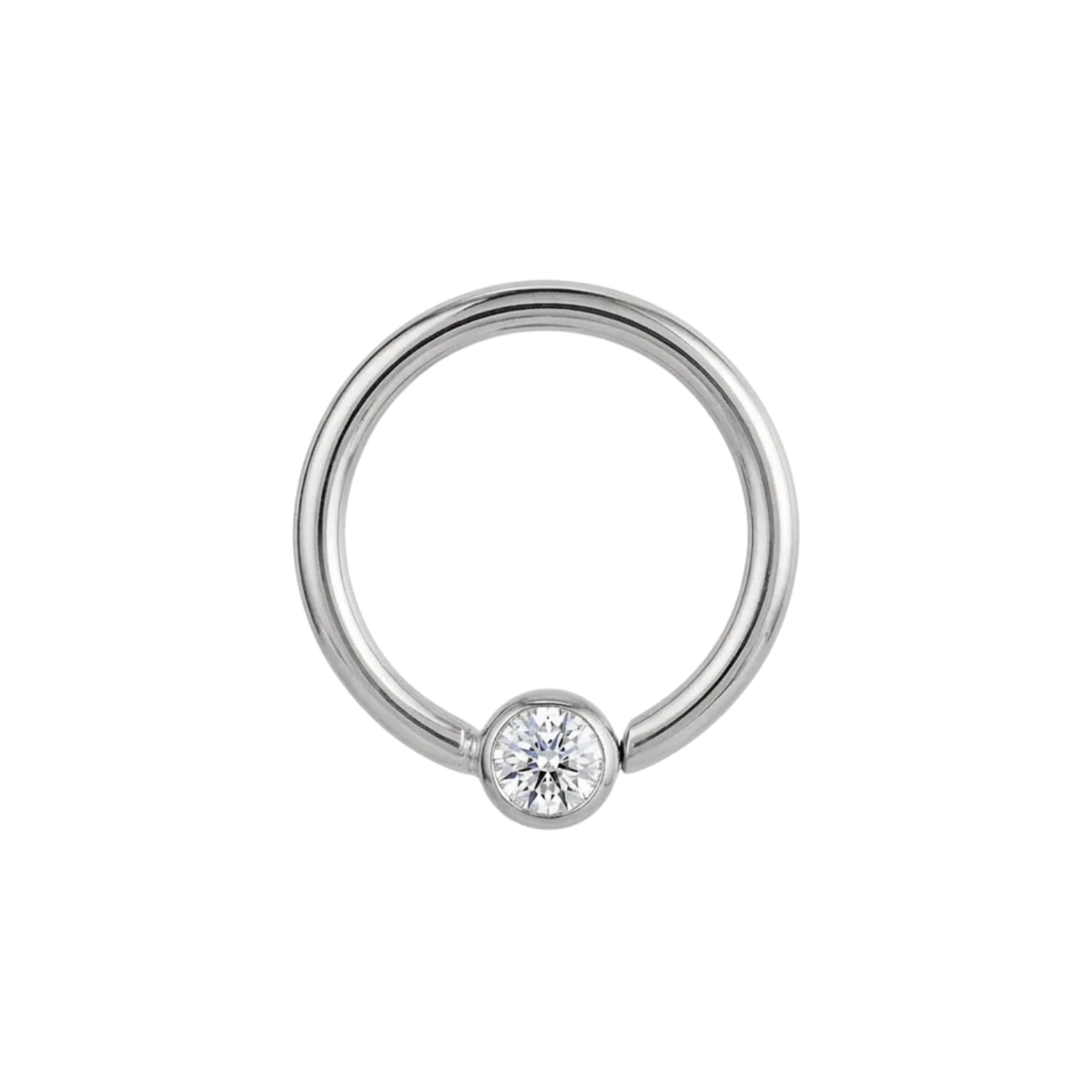 Minimal Spark 2mm - 14K Gold Round Stone Fixed Bead Ring