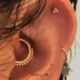 Minimalist 3 Bead Trio – 14K Gold Threadless End - piercing - zone.com