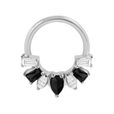 Miranda Seamless Ring – 14K Gold Multi - Cut Gem Cluster Design - piercing - zone.com