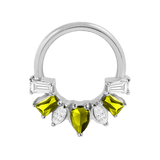 Miranda Seamless Ring – 14K Gold Multi - Cut Gem Cluster Design - piercing - zone.com