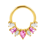 Miranda Seamless Ring – 14K Gold Multi-Cut Gem Cluster Design - piercing-zone.com