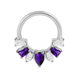 Miranda Seamless Ring – 14K Gold Multi - Cut Gem Cluster Design - piercing - zone.com