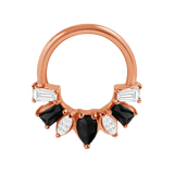 Miranda Seamless Ring – 14K Gold Multi - Cut Gem Cluster Design - piercing - zone.com