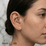 Miranda Seamless Ring – 14K Gold Multi - Cut Gem Cluster Design - piercing - zone.com