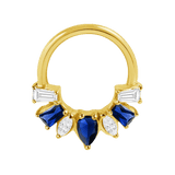 Miranda Seamless Ring – 14K Gold Multi - Cut Gem Cluster Design - piercing - zone.com