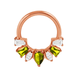 Miranda Seamless Ring – 14K Gold Multi - Cut Gem Cluster Design - piercing - zone.com