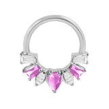 Miranda Seamless Ring – 14K Gold Multi - Cut Gem Cluster Design - piercing - zone.com