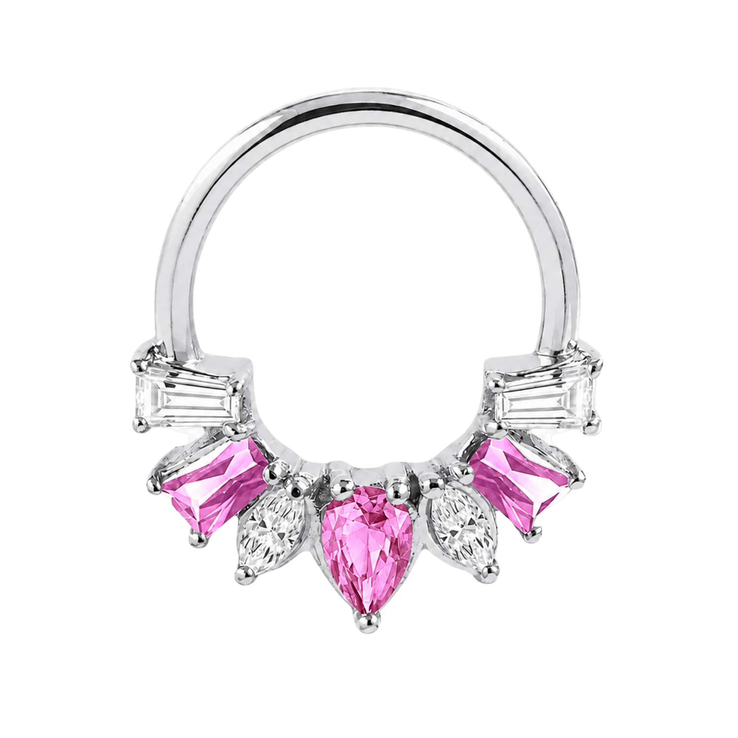 Miranda Seamless Ring – 14K Gold Multi-Cut Gem Cluster Design - piercing-zone.com