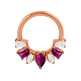 Miranda Seamless Ring – 14K Gold Multi - Cut Gem Cluster Design - piercing - zone.com