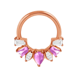 Miranda Seamless Ring – 14K Gold Multi - Cut Gem Cluster Design - piercing - zone.com