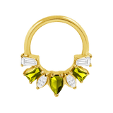 Miranda Seamless Ring – 14K Gold Multi - Cut Gem Cluster Design - piercing - zone.com
