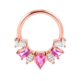Miranda Seamless Ring – 14K Gold Multi-Cut Gem Cluster Design - piercing-zone.com