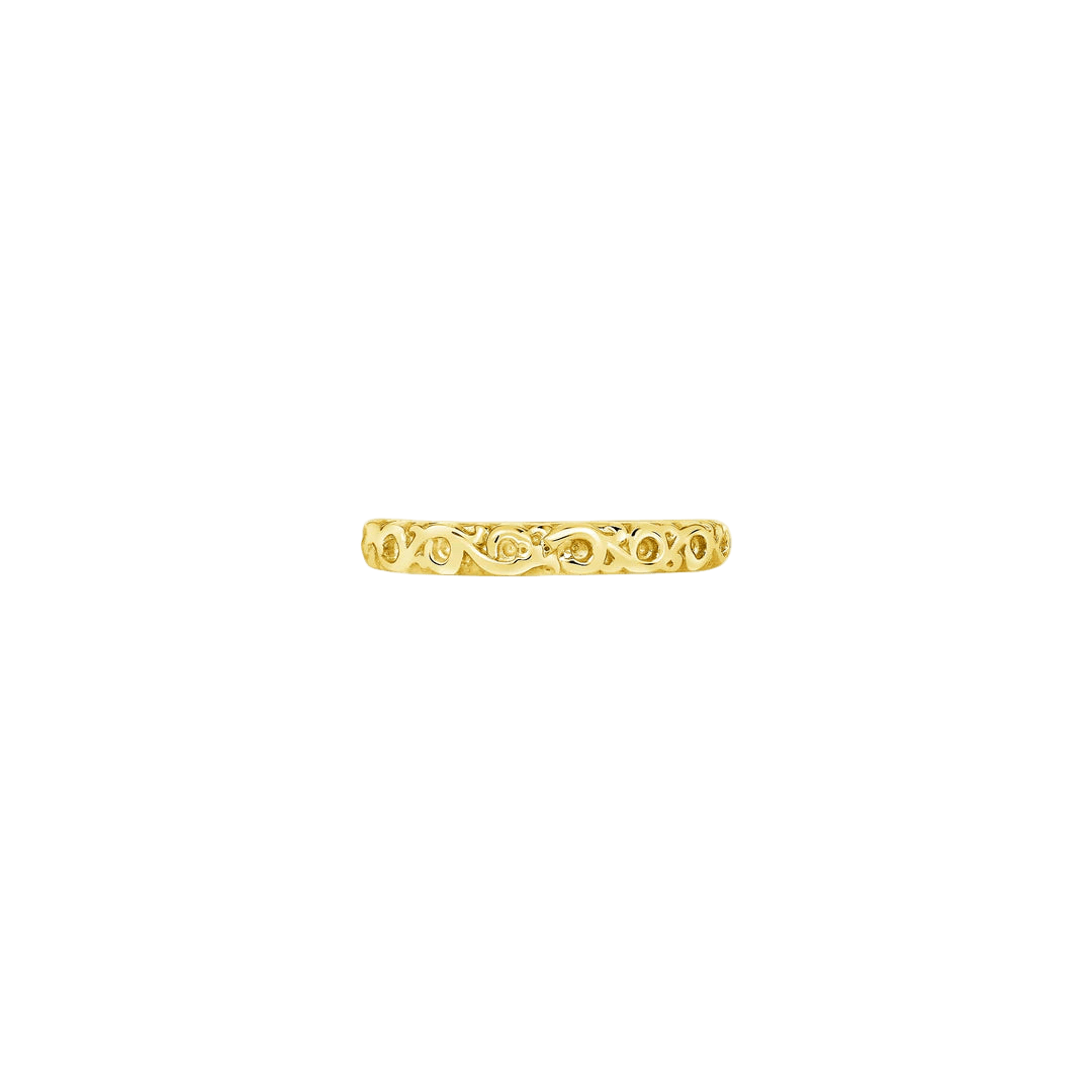 Miriam Seamless Ring – 14K Gold Cup & Divot Design - piercing - zone.com