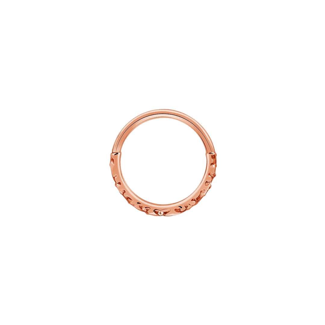 Miriam Seamless Ring – 14K Gold Cup & Divot Design - piercing - zone.com