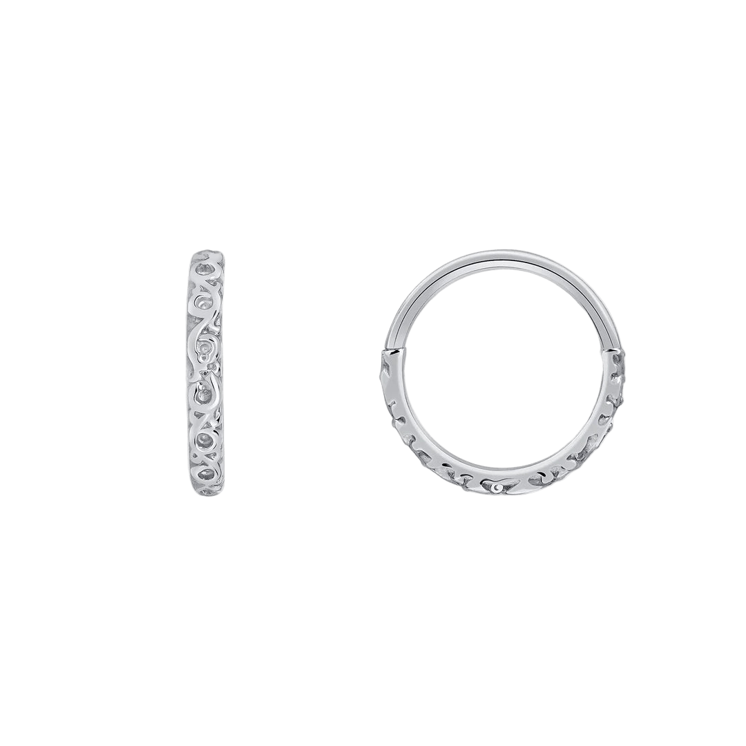 Miriam Seamless Ring – 14K Gold Cup & Divot Design - piercing - zone.com