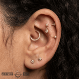 Mischief – Pearl & CZ Chain Duo – 14K Gold Threadless End - piercing - zone.com