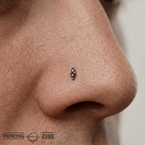 Mishka 2 – Black Rhodium Black Diamond Duo – 14K Gold Threadless End - piercing - zone.com
