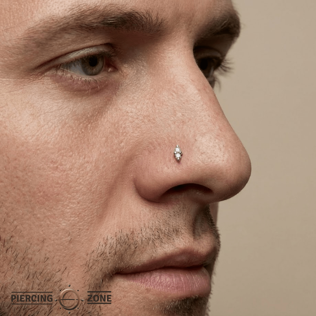 Mishka 2 – CZ Duo – 14K Gold Threadless End - piercing - zone.com
