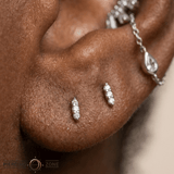 Mishka 3 – CZ Trio – 14K Gold Threadless End - piercing - zone.com