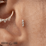 Mishka 3 – Diamond Trio Line – 14K Gold Threadless End - piercing - zone.com