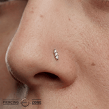 Mishka 3 – Diamond Trio Line – 14K Gold Threadless End - piercing - zone.com