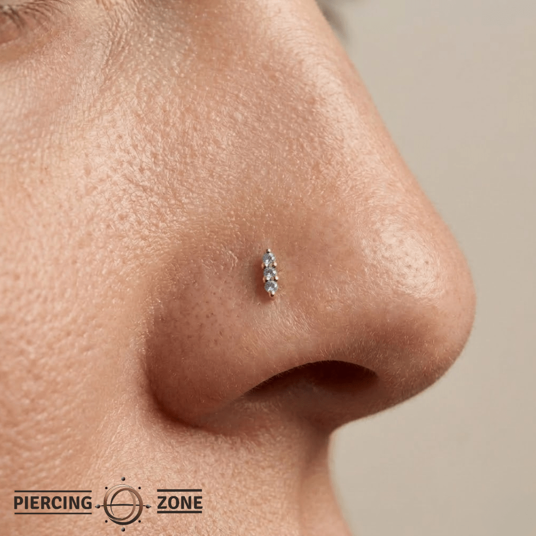 Mishka 3 – Triple London Blue Topaz – 14K Gold Threadless End - piercing - zone.com