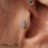 Mishka 3 – Triple London Blue Topaz – 14K Gold Threadless End - piercing - zone.com