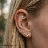 Mistletoe – 14K Gold Threadless/Threaded End - piercing - zone.com