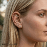 Mistletoe – 14K Gold Threadless/Threaded End - piercing - zone.com