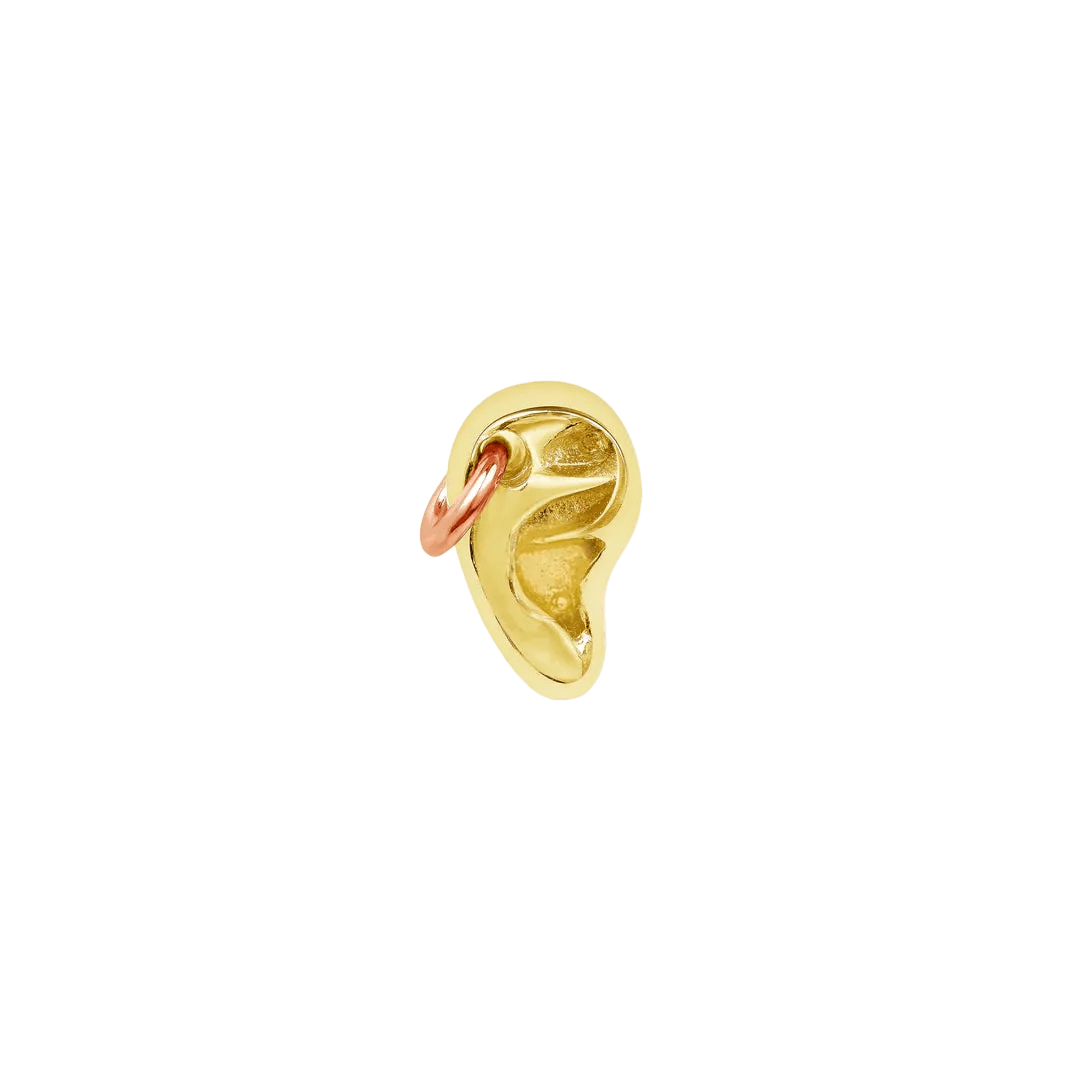 Mixed Metals Pierced Ear – 14K Gold Threadless/Threaded End - piercing - zone.com