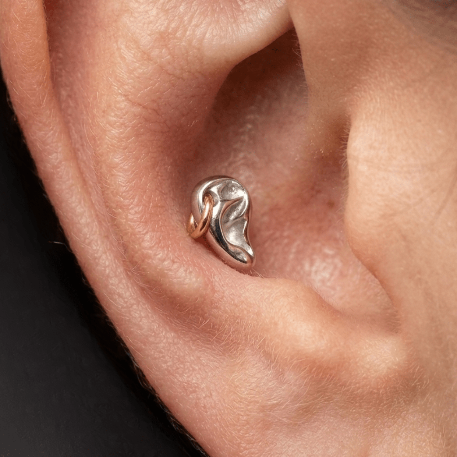 Mixed Metals Pierced Ear – 14K Gold Threadless/Threaded End - piercing - zone.com
