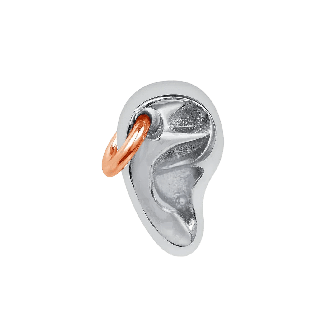 Mixed Metals Pierced Ear – 14K Gold Threadless/Threaded End - piercing - zone.com