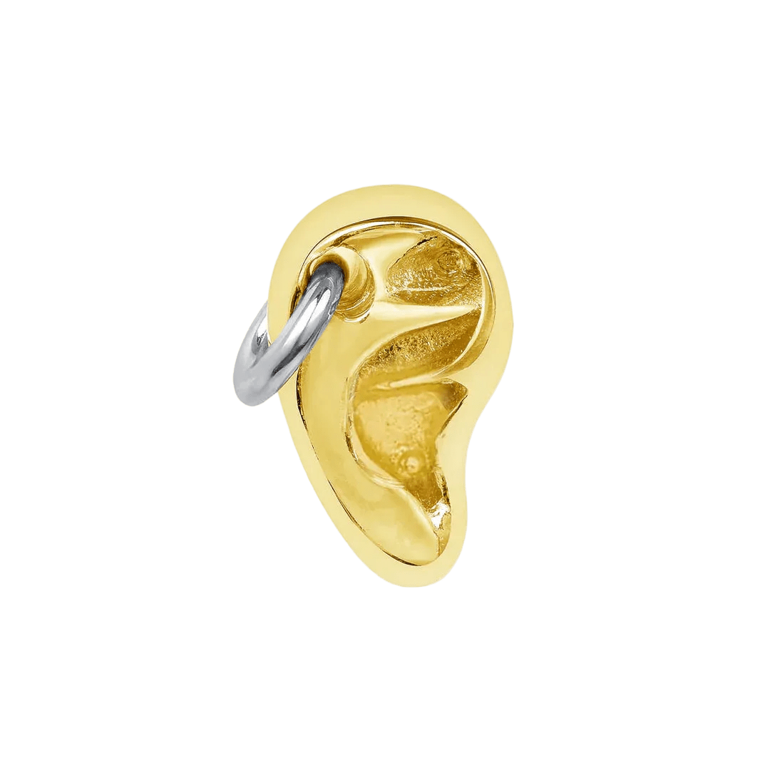 Mixed Metals Pierced Ear – 14K Gold Threadless/Threaded End - piercing - zone.com