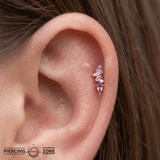 Mixt – Amethyst & Pink Sapphire Cluster – 14K Gold Threadless End - piercing - zone.com