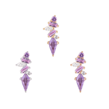 Mixt – Amethyst & Pink Sapphire Cluster – 14K Gold Threadless End - piercing - zone.com