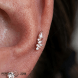 Mixt – CZ Asymmetrical Cluster – 14K Gold Threadless End - piercing - zone.com