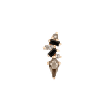 Mixt – Smoky Quartz & Black Spinel – 14K Gold Threadless End - piercing - zone.com