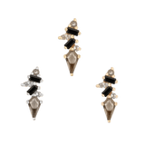 Mixt – Smoky Quartz & Black Spinel – 14K Gold Threadless End - piercing - zone.com