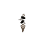 Mixt – Smoky Quartz & Black Spinel – 14K Gold Threadless End - piercing - zone.com