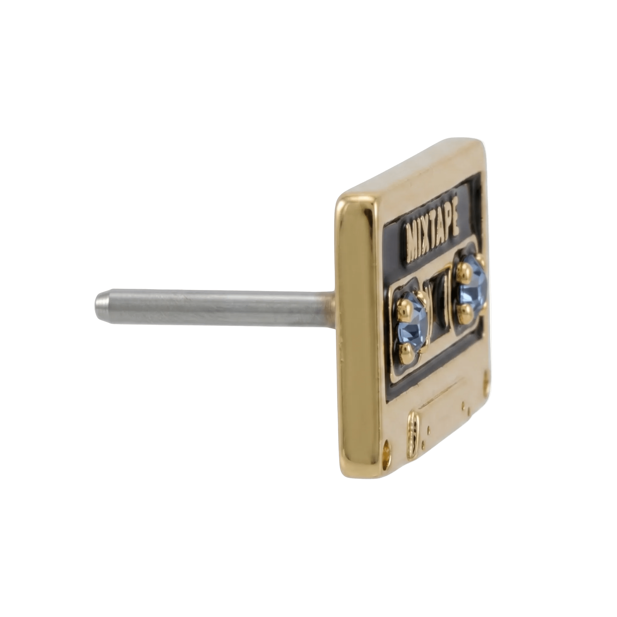 MIXTAPE - 14K Gold 2 Stone Threadless/Threaded End - piercing - zone.com