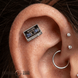 MIXTAPE - 14K Gold 2 Stone Threadless/Threaded End - piercing - zone.com