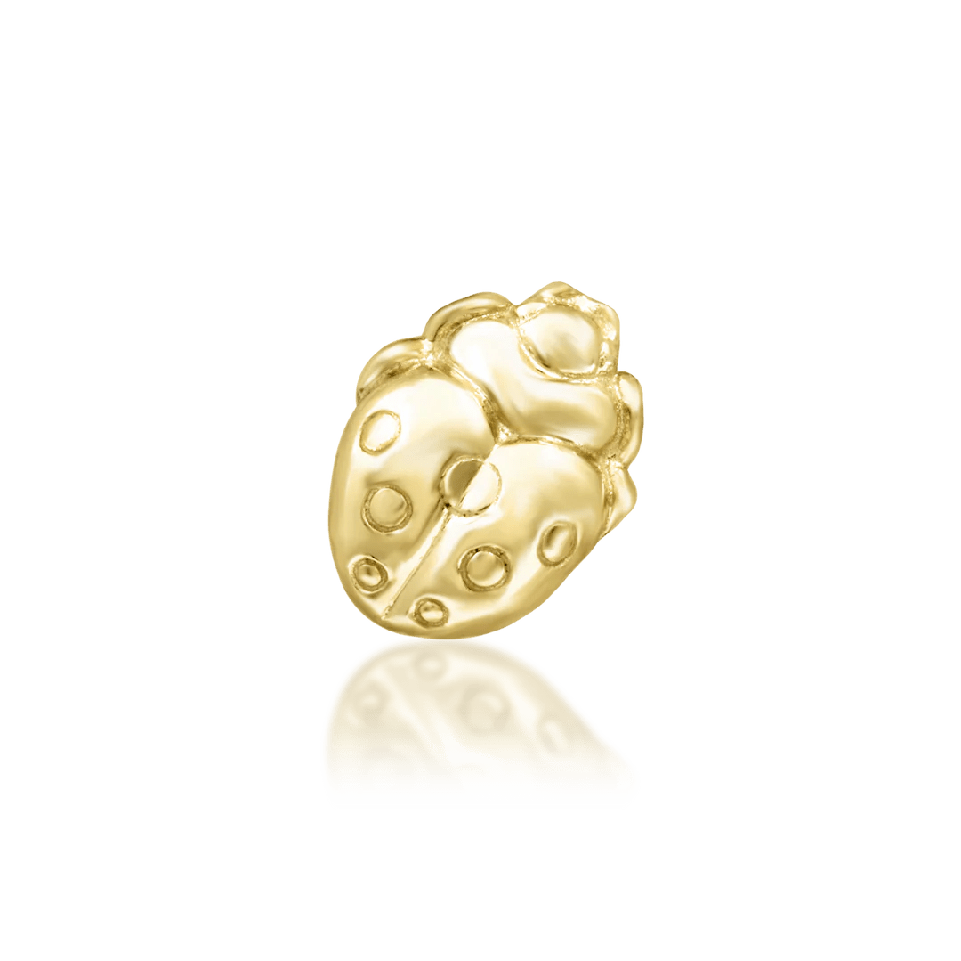 M'Lady – Ladybug Charm – 14K Gold Threadless End - piercing - zone.com