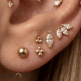 Moet – CZ Marquise Fan – 14K Gold Threadless End - piercing - zone.com