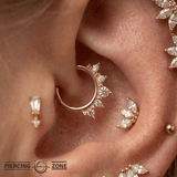 Moet – CZ Marquise Fan – 14K Gold Threadless End - piercing - zone.com